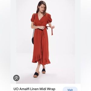 Urban outfitters orange maxi wrap dress